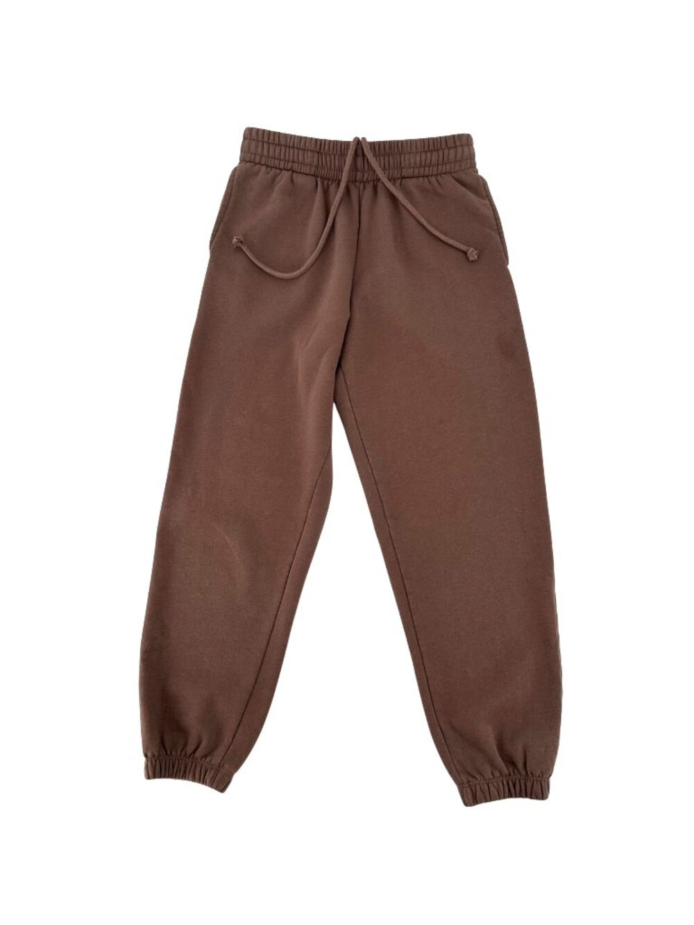 Garage Brown Cotton-Blend Jogger Elastic Waist  Pockets Sweatpants  S